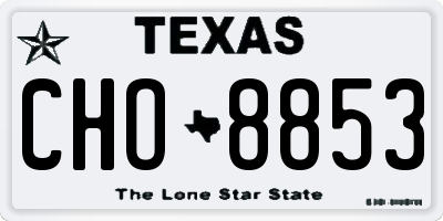 TX license plate CHO8853