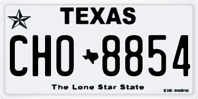 TX license plate CHO8854