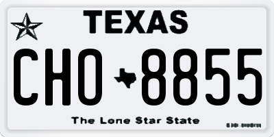TX license plate CHO8855