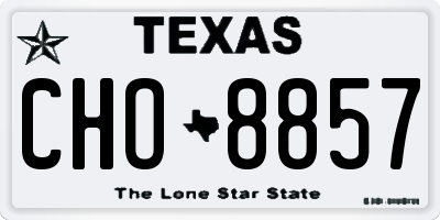 TX license plate CHO8857