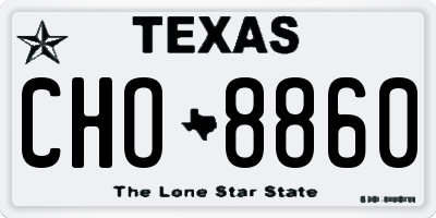TX license plate CHO8860
