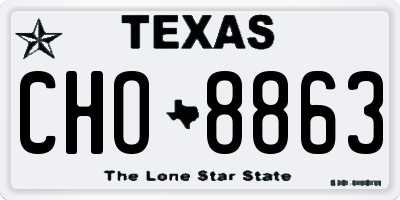 TX license plate CHO8863