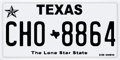 TX license plate CHO8864