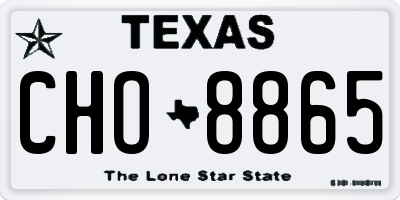TX license plate CHO8865