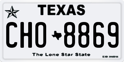 TX license plate CHO8869