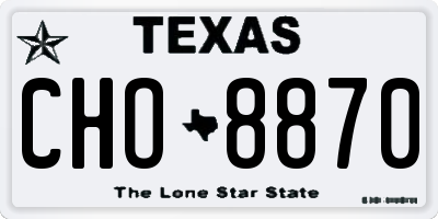 TX license plate CHO8870