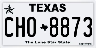 TX license plate CHO8873