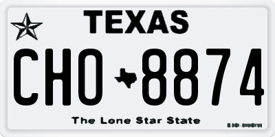 TX license plate CHO8874