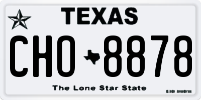 TX license plate CHO8878