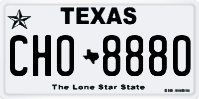 TX license plate CHO8880