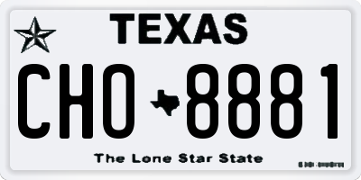 TX license plate CHO8881