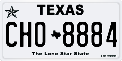 TX license plate CHO8884
