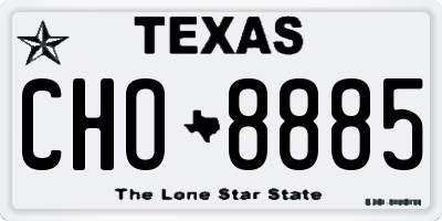 TX license plate CHO8885
