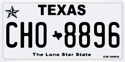 TX license plate CHO8896