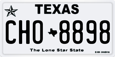 TX license plate CHO8898