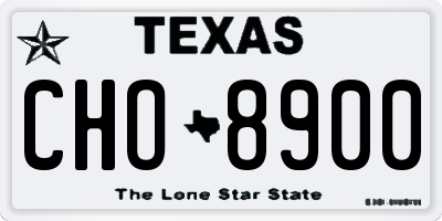 TX license plate CHO8900
