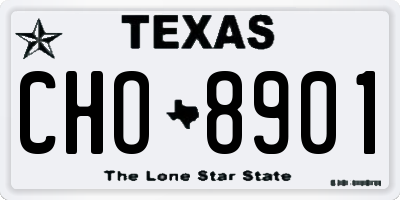 TX license plate CHO8901