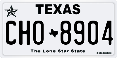 TX license plate CHO8904