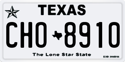 TX license plate CHO8910