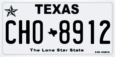 TX license plate CHO8912