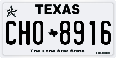 TX license plate CHO8916