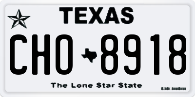 TX license plate CHO8918