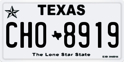 TX license plate CHO8919