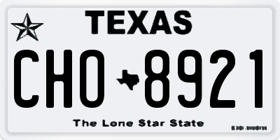TX license plate CHO8921
