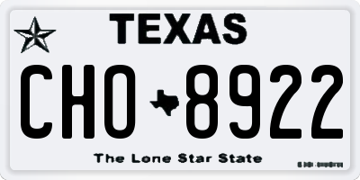 TX license plate CHO8922