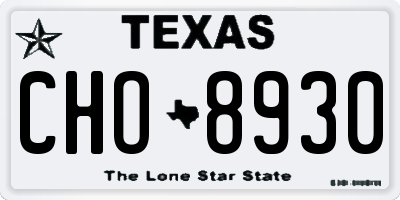 TX license plate CHO8930