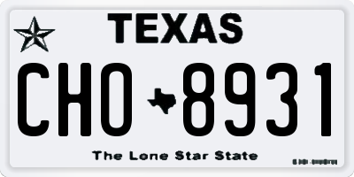 TX license plate CHO8931