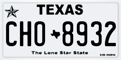TX license plate CHO8932