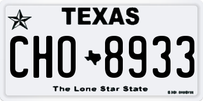 TX license plate CHO8933