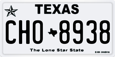 TX license plate CHO8938