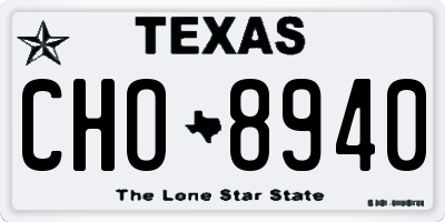 TX license plate CHO8940