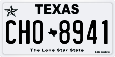 TX license plate CHO8941