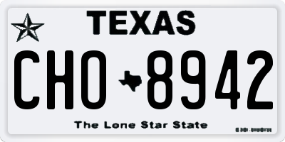 TX license plate CHO8942