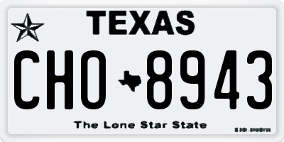 TX license plate CHO8943
