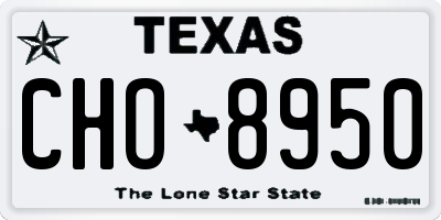 TX license plate CHO8950
