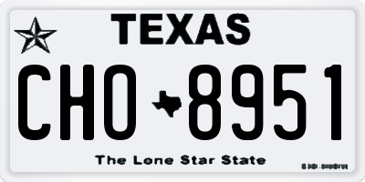 TX license plate CHO8951
