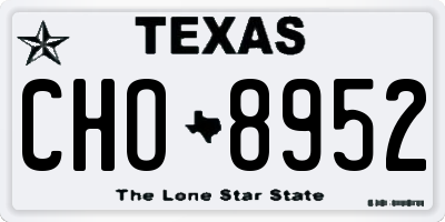 TX license plate CHO8952