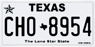 TX license plate CHO8954