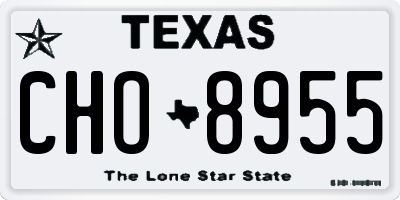 TX license plate CHO8955