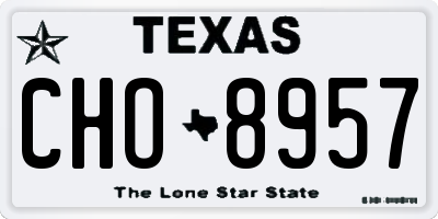 TX license plate CHO8957