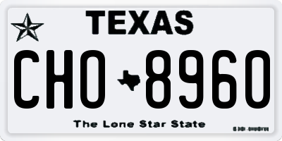 TX license plate CHO8960