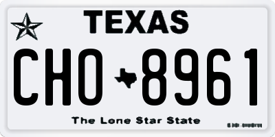 TX license plate CHO8961