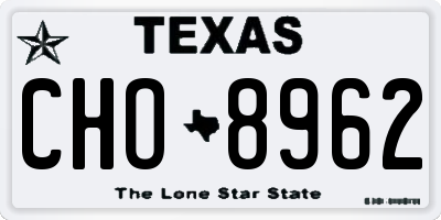 TX license plate CHO8962