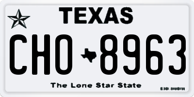 TX license plate CHO8963