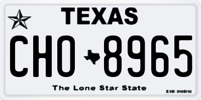 TX license plate CHO8965