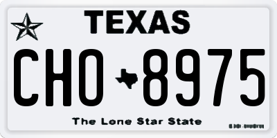 TX license plate CHO8975